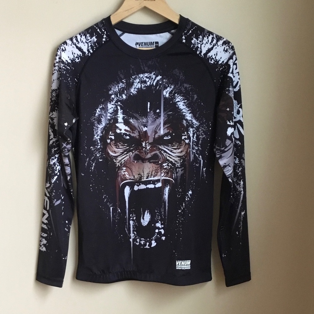 Venum Performance Gorilla Long Sleeve Rash Guard MMA Jiu Jitsu Shirt